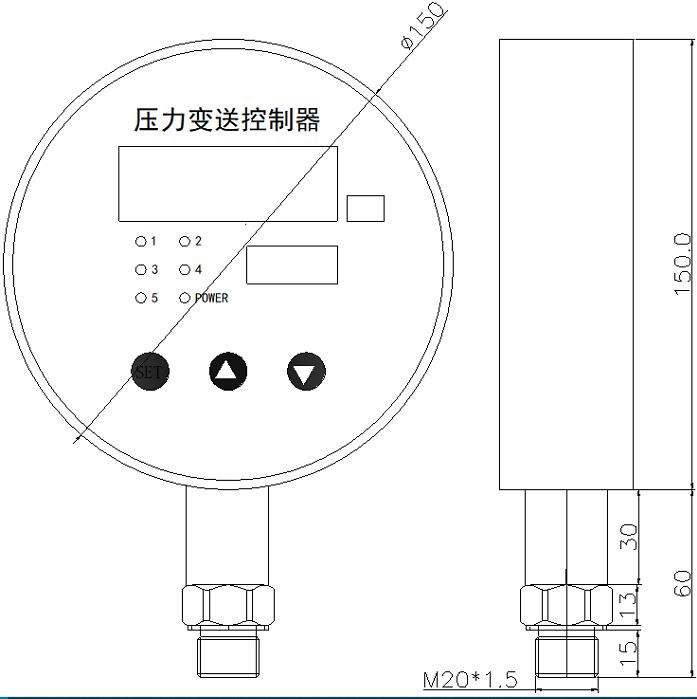 HDK150数字国产探花在线播放控制器尺寸图